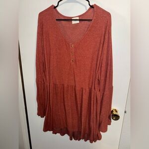 Burnt Orange Babydoll Top